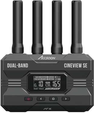 Accsoon CineView SE Wireless Empfänger Only SDI & HDMI Dualband-Technologie 2.4GHz 5GHz 1200ft/50ms FHD, Arbeiten Sie mit Accsoon HE, SE(Empfänger only)