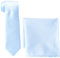 Rael-Brook Herren Krawatte aus Satin Einstecktuch-Set, hellblau, Einheitsgröße