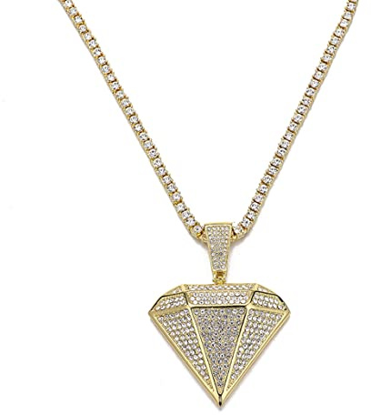 MAYIYAHO Männer Anhänger Halskette Iced Out Kette Bling Kristall Halskette für Männer Hip Hop Gold Tennis Kette Schmuck-Accessoires