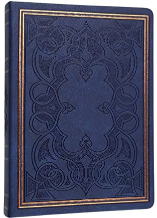 Victoria`s Journals Vintage-Notizbuch, klassisches A5-Tagebuch, Leder, fester Einband, hochwertiges Design-Tagebuch, Blau