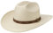 Stetson Edcouch Western Toyo Strohhut - Naturfarbener Hut - Cattleman-Krone Sommerhut mit Ledergarniturband - Herren - Frühjahr/Sommer Natur M (56-57 cm)