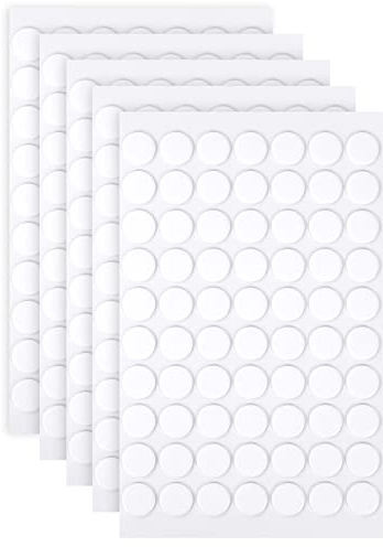 OFFCUP Klebe Punkte, 350 Stück Doppelseitig Klebepunkte Transparent, 1mm Klar Klebriger Heften, Chlaufe Punkte Self Adhesive Klebend, Klebeband Pads für Wände, Boden, Kunststoff, Metalle