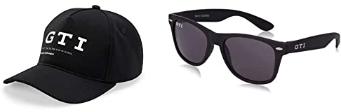 Volkswagen 5HV084300041 Baseballcap Basecap Cap Kappe, schwarz & 5HV087900 Sonnenbrille GTI Design Brille, schwarz