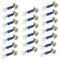 3-in-1 Furniture Connecting Kit,20 Sets Fitting Screw Eccentric Cam and Bolts Fitting Dowels, Eccentric Cam Lock Ø15mm and M6x40mm Dowel Screws, Pre-Inserted Ø10mm Plastic Nut (Blue, 40mm)