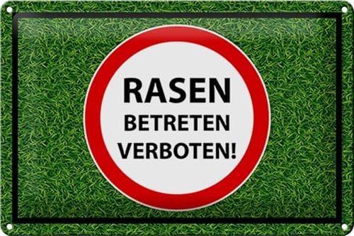 FEMER Blechschild Hinweis 30x20cm Rasen Betreten verboten Deko