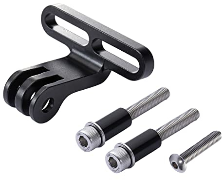 VEXPLO Support de potence de guidon de vélo pour GoPro, Garmin, lampe de poche – Support de caméra en métal avec boulons d'épaule M5 x 40 mm