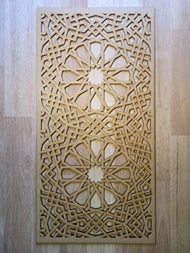 Jacobean Panel Screen Radiator Cabinet wall Decorative Screening-grille- Perforated MDF panel (600x300mm) 0017 (6mm thick MDF Primed White)