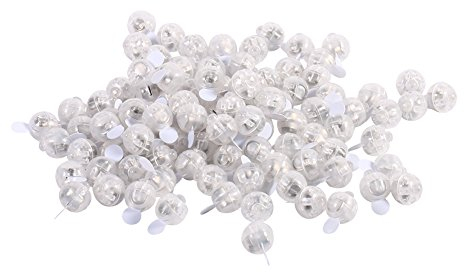 Dioche LED-Blitzlicht LED-Licht-Dekor-Kunststoff 100 Teile/Los Runde Blitz-Ball-Lampen-Ballon-Lichter Startseite Weihnachtshochzeitsfest-Dekor (Weiss)