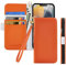 GEPAS Tiyoo Flip Phone Case for iPhone 7 Plus/iPhone 8 Plus, Premium Magnetic Wallet Case with Card Slots, Lychee Pattern PU Leather, Shockproof, Orange