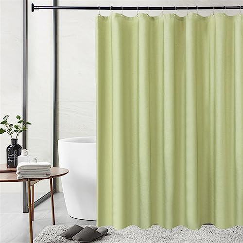 SK Studio Duschvorhang Badvorhang Textil aus Leinen Wasserdicht und Trocknet Schnell, Waschbar Hochwertig Stoff Duschvorhang Badewanne Grün, 100x180cm