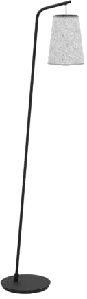 EGLO Stehlampe Alsager, Eck Standleuchte, hohe Stehleuchte aus Metall in Schwarz mit Lampenschirm aus grauem Filz, Lampe Wohnzimmer mit E27 Fassung, 170 cm