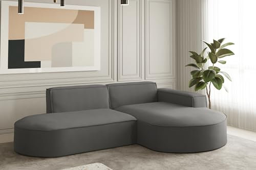 Kaiser Möbel, Ecksofa Modern, Schlafsofa Parma, Designer Sofa, Modern Design Couch, Freistehende Sofa Wohnzimmer, Velvet Opera Stahl Rechts
