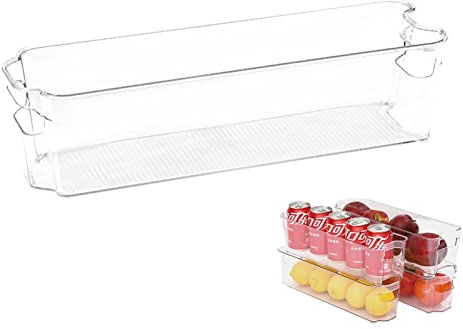 2 Frigoriferi da organizzare. Cestello trasparente per cassetti per armadietti - Contenitore impilabile per dispensa per armadi, per budini, snack, uova, bevande, cibo in scatola