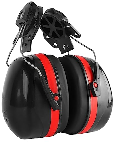 Spacnana Ohrenschützer mit Schutzhelm-Befestigung, 2 Stück, Lärmschutz, Winkelverstellbar, Schwarz, für Bauarbeiter
