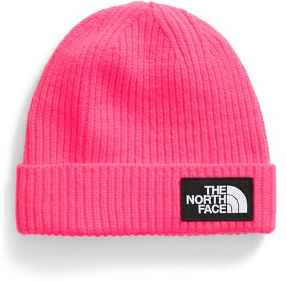 The North Face NF0A7WGCP2B1 Kids' TNF Box Logo Cuffed Beanie Hat Unisex Radiant Poppy Größe OS
