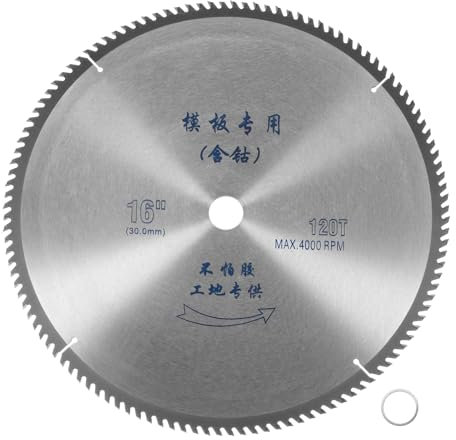 HARFINGTON 16 Circular Saw Blade 120 Teeth 1.18 Arbor Cutting Disc Wheel for General Purpose Cutting & Trimming Softwood, Hardwood