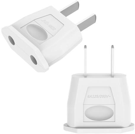 Oliveria 2 Stück Reiseadapter, EU to US Adapter, Adapter USA Deutschland Stecker, Reisestecker EU auf US Deutschland/Europa Stecker Amerika/Kanada/Mexiko Konverter