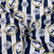Textrend - wasserdichter Stoff als Meterware - Polyester Stoff in vielen Farben - Textilien 1x1.50m - Stoffe Meterware (Marineblau gestreift mit Ankern marineblau und weiß)