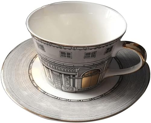ISolay Service à thé, Service à thé en Porcelaine, cafetière, Pot, boîte à Sucre, Tasses à Sucre et soucoupes, château de Cygne rétro