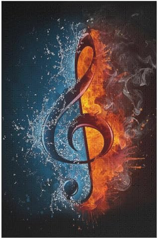Musik Note Holzpuzzle 1000 Teile Klassische Puzzles Erwachsene Kinder Puzzle DIY Kit Holzspielzeug Einzigartiges Geschenk Moderne Wohnkultur (78×53cm)