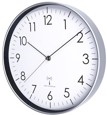 HZDHCLH Funk Wanduhr 30 cm Lautlose Wanduhr Ohne Tickgeräusche, Moderne Batteriebetriebene Uhr für Zuhause, Küche, Wohnzimmer, Büro, Wanddekoration