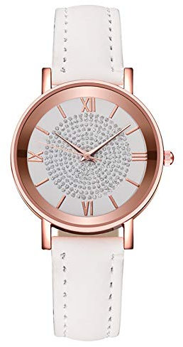 Montre Femme Pas Cher Montres Femmes Bracelet en PU Cuir Montres à Quartz de Luxe Mode Montre-Bracelet Créative Cadeau pour Femmes Filles Ado Dames Cadeau Ado Fille,H1135