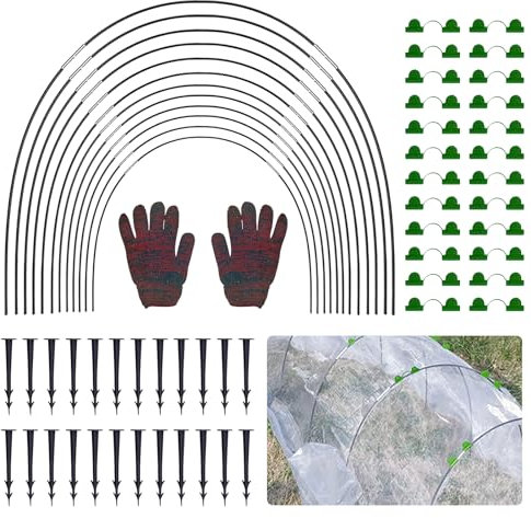 Toivize Archi per Serra Orto, 36 Pezzi Cerchi da Giardino per Serra Tunnel per Piante Archi per Serre a Tunnel Kit Tunnel da Giardino per Copertura Piante Frutta Verdura