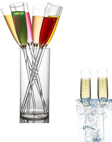 XDGJTBFMY Verres flottants pour piscine, flûte à champagne en acrylique, flûtes à champagne flottantes pour piscine, plage, fête (transparent)