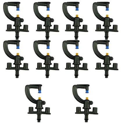 10 Pcs Micro Rotating Sprinkler Micro Nozzle Sprinkler Pflanzenbewässerung Atomising Drip System Micro Rotor Sprinkler für Gewächshaus(G-Shape Refracting Nozzle)