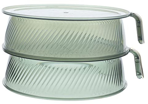 FUNOMOCYA Coprivivande per Alimenti Rete Antimoscerino Protezione per Frutta e Snack Cucina Piatto Trasparente Doppio Facile da Usare e Salvaspazio