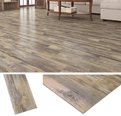 Livelynine Vinylboden Selbstklebend Holzoptik Eiche Hell 90x15 PVC Bodenbelag Selbstklebend für Badezimmer PVC Fliesen Selbstklebend Küche Boden 36-Stück Bodenfliesen Selbstklebend Hell Holzoptik Matt