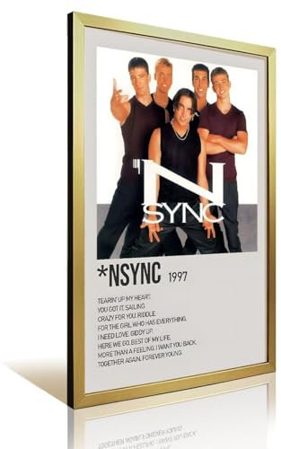 TCQWJZLPN Nshdahns NSYNC Affiche D'album De Musique, Poster, Wandkunst, Vintage-Kunst, Raumdekoration, ästhetisches Schlafzimmer-Poster für Schlafzimmer, 30 x 45 cm, goldener Stil