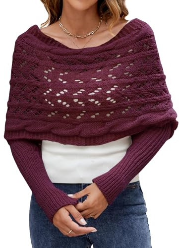 Wantonfy Schal Damen Ärmeln Schal Sweater Wrap Pashmina Schals und Tücher Schals für Herbst Winter