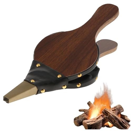 Soffietto Manuale per caminetto, Mantice per Camino, Soffietto in legno per camino, soffietto per barbecue, Accessorio per Barbecue da Campeggio all'aperto, per la cottura all'aperto