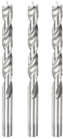 HARFINGTON 3pcs Brad Point Drill Bit 9.5mm(3/8) Dia Straight Round Shank Drill Metric Brad Point Spiral Twist Drill Bits for Carpenter Woodworking Plastic Rubber
