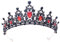 HuaMuDM Rot Krone Damen, Krone Damen, Krone Halloween, Rot Kristallkrone, Gothic Krone, Vintage Krone, Kristallkrone, Strass-Tiara-Krone, Barock Krone