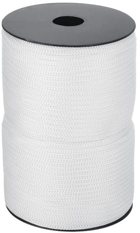 QUARKZMAN Corde Intrecciate in Polipropilene da 4mm, 100m Corda in Nylon Cava per Stendibiancheria, Campeggio, Escursionismo, Esterno, Bianco
