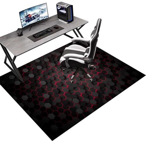 Tkuhknag Gaming Teppich Stuhlunterlage Bürostuhl Unterlage Bodenschutzmatte für Teppich Bürostuhl Matte schreibtischstuhl unterlage Bodenmatte unter Bürostuhl und Schreibtisch 70 x 100 cm