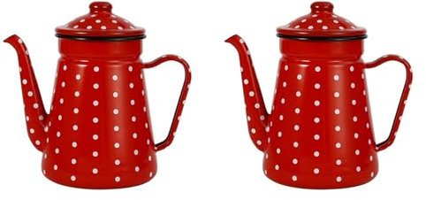 Jarra esmaltada de 1,2 L para estufa de gas y cocina de inducción, para verter sobre la jarra de agua y leche