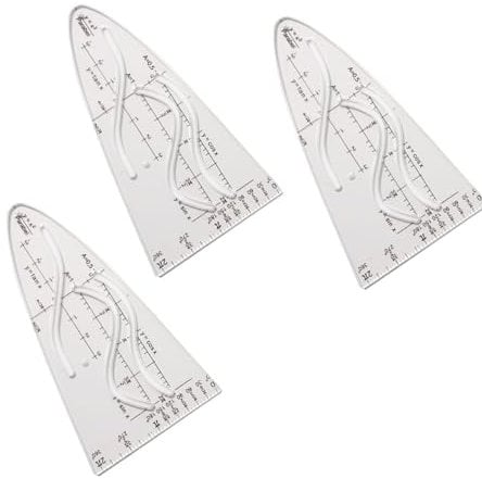 3 Stück Parabelschablone Mathe,Kunststoff Parabelschablone,Kurvenschablone,Parabel Lineal,Normalparabel Schablone,Sinus Kosinus Tangens Parabelschablone,Für Büro Studenten Designer Malerei