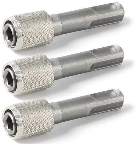 3 Stück SDS Plus Adapter, 6,35mm Bohrerhalter Sechskantschaft für Normales SDS Bithalter Bohrfutter Bit Holder für Erdbohrer Wohndekorationsprojekte Industrielle Anwendungen Bohrmaschine