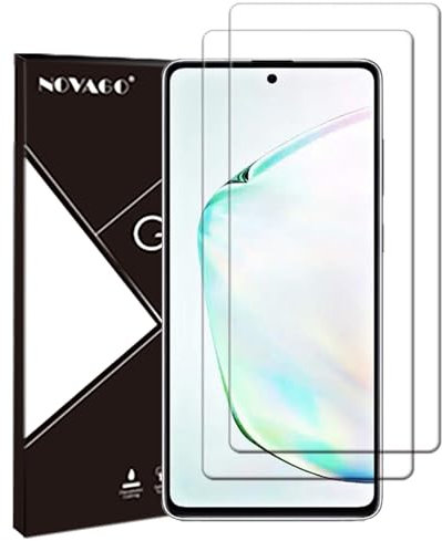 NOVAGO Compatible avec Samsung Galaxy S10 Lite 2020/ Samsung Galaxy Note 10 Lite - Pack de 2 Films Protection écran en Verre trempé Solide 9H (Transparent), ne Couvre Pas la totalité de l'écran