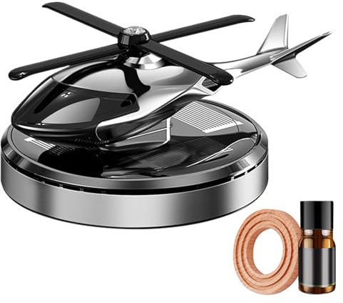 Désodorisant solaire pour voiture hélicoptère, diffuseur de parfum d'avion | Ventilateur rotatif avec fonction d'énergie solaire et utilisation en cabine automobile, décoration parfumée pour camion et