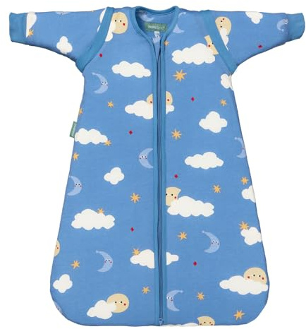 molis&co - Baby Schlafsack Neugeborene Abnehmbare Ärmel - Babyschlafsack 1 tog - Leicht gepolstert - 100% Baumwolle (Oeko-TEX 100), Premium Qualität - Good Night (0-6 Monate)