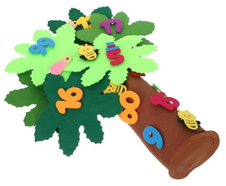 Milisten Kit Montessori Arbre Feutre avec Autocollants Jeu Éducatif DIY pour Tout-petits Activité Manuelle Pâques et Reconnaissance des Chiffres Maternelle
