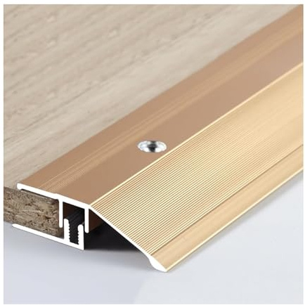 Boden Übergangsprofil, Aluminium Übergangsleiste für Schwellenrampen, Fliesen, Laminatdielen, Höhenausgleich 8–15mm(Gold,4.3x90cm)
