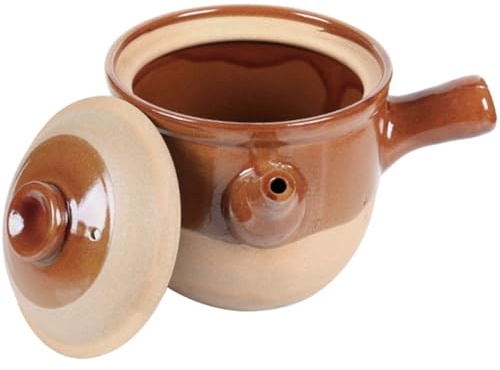 FELTECHELECTR Cazuela de Barro China Pequeña 3l para Cocinar y Preparar Medicina Tradicional Alta Resistencia al Calor y Excelente Retención, Olla de Barro Tapa Adecuado para Cocina Casera