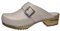 Sanita Urban Offener Clog | Original handgemacht | Leder-Holzclogs für Damen | Grau | EU 39
