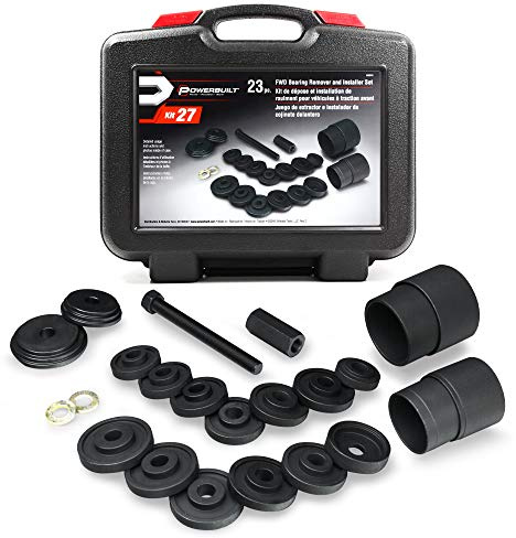 Powerbuilt Front Wheel Drive Bearing Removal and Installation Tool Set, Domestic and Import, 23 Piece Kit with Adapters - 648741