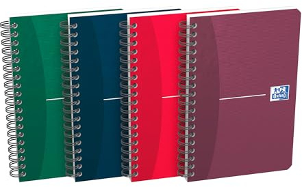 Oxford Office Spiralnotizbuch, flexible Deckseiten, Format 11 x 17 cm, 180 Seiten, liniert, 5 x 5, 10 Stück